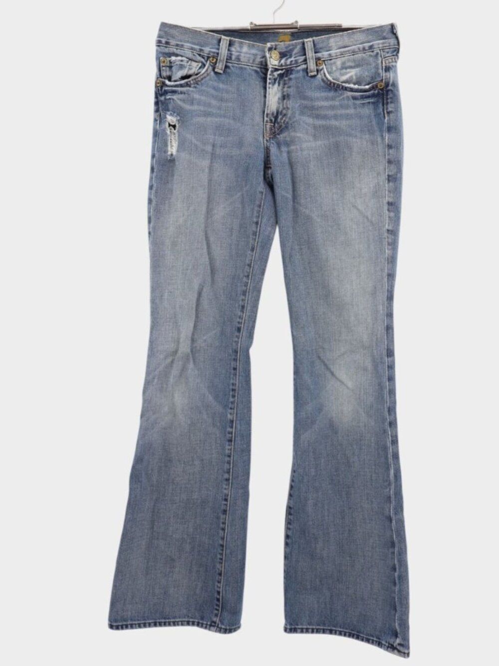 7 For All Mankind Jeans Women 28 Flare Mid Rise Blue Lightweight Denim USA 28x32